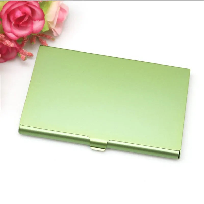 1 Pc Men Business Card Case Stainless Steel Aluminum Holder Metal Box Cover Women Credit Business Card Holder Case