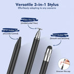 Portable Professional 3-in-1 Stylus Pen High Sensitivity Metal Touch Screen Pen No Bluetooth Universal Capacitive Touch Pencil