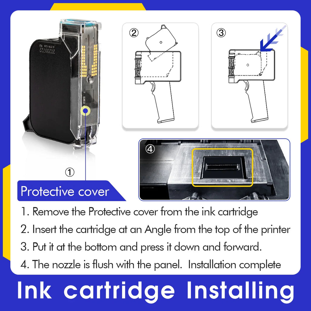 Yhan 2588 compatible quick-dry ink cartridge 12.7mm print height universal for unencrypted handheld printer
