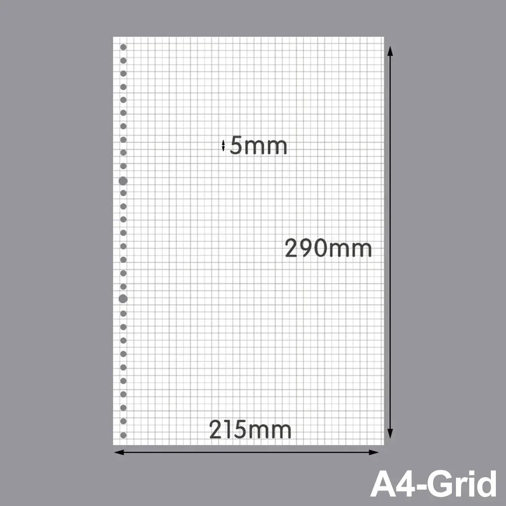 60 Sheets A4 A5 B5 Refill Spiral Binder Inner Page Notebook Loose Leaf Weekly Monthly To Do Line Grid Inside Paper Stationery