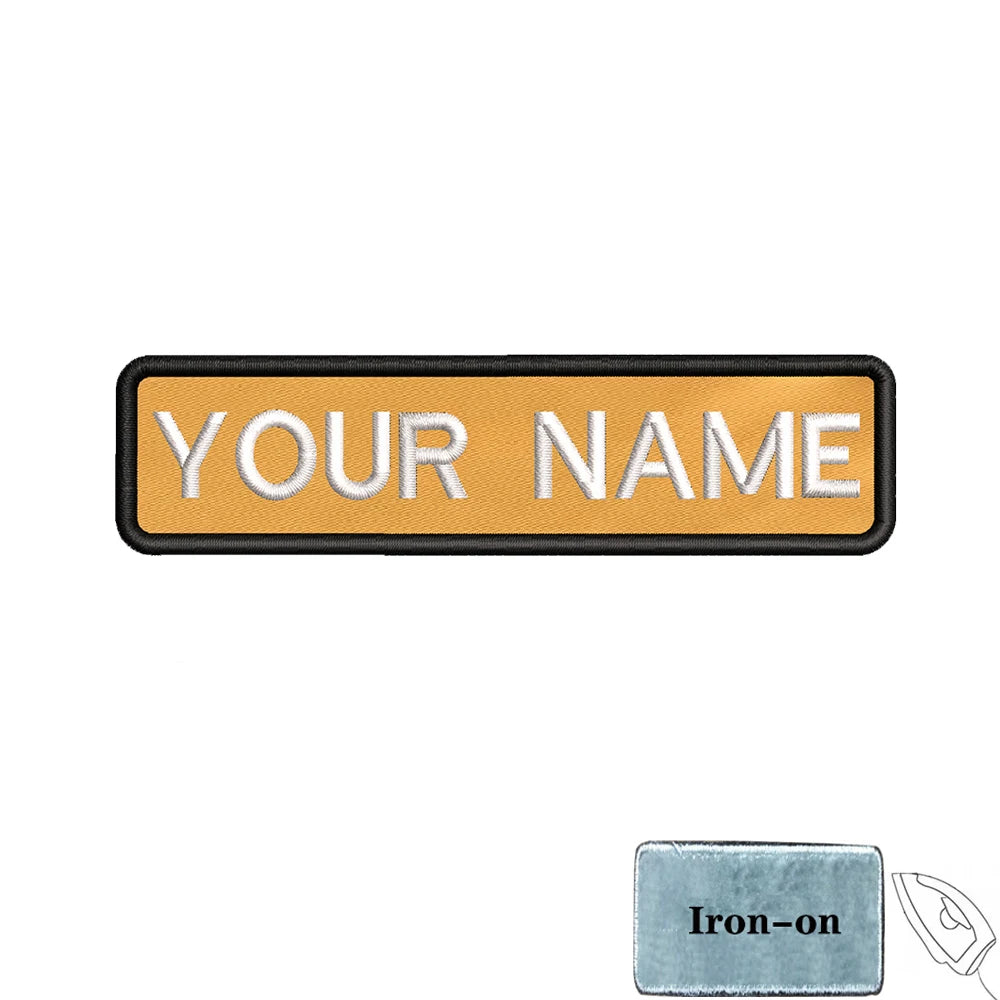 1PC 10cmX2.5cm Custom Personalized Name number Patch Stripes Badge tags chevrons Armband Iron On Or Hook Loop embroidered