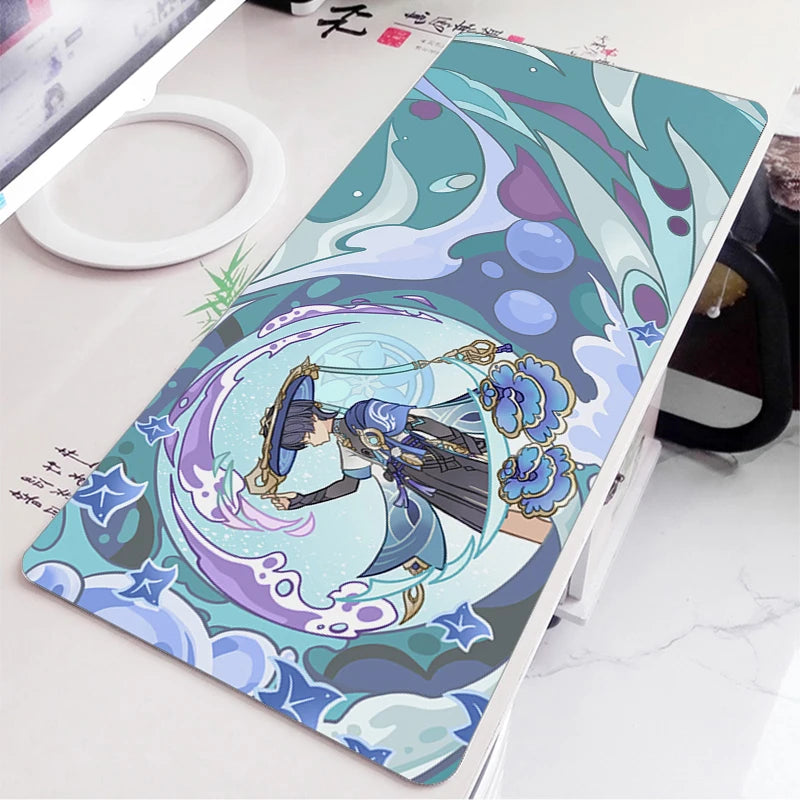 Anime Game Furina Neuvillette Mavuika Wanderer Raiden Columbina XXL Large Genshin Impact Mouse Pad Keyboard Desk Mat Mousepad