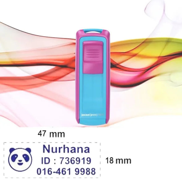 Free Custom Self Inking Engraving Pocket Stamp with Your Signature Design Text, Logo, Drawing
