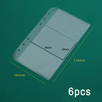 A6 Binder Pockets 6 Holes Cash Envelopes for Budgeting, Clear Zipper Folders for 6-Ring Budget Binder