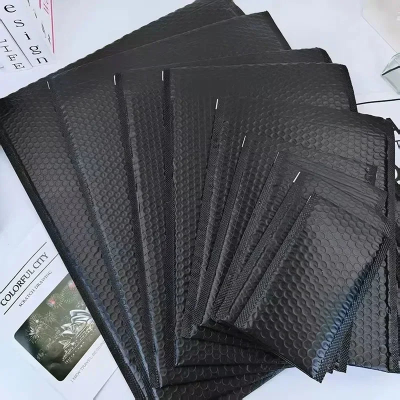 1/50Pcs Black Poly Bubble Mailers Padded Envelopes Self Seal Padded Envelopes Gift Bags Pink Packaging Envelope Bags for Book