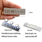 Custom Name Badge Engraved Personalized Name Plate Stainless Steel Custom Name Tag with Magnetic Pin Back Pin Clip