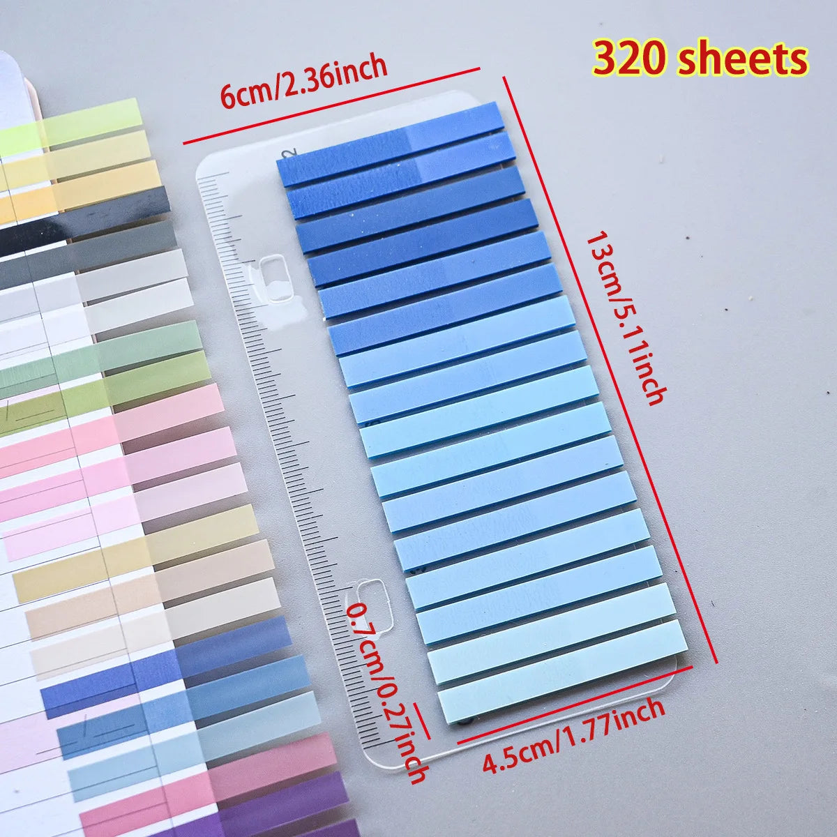 320PCS Clear Sticky Notes Self-Adhesive Colorful Memo Pads for Office School Book Annotation Index Tabs Stationery