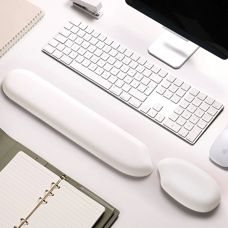 Memory Foam Keyboard Mouse Pad Wrist Rest Hand Support Set 3D Cute Kawaii Office Laptop Computer Gaming Mousepad Cushion Mat