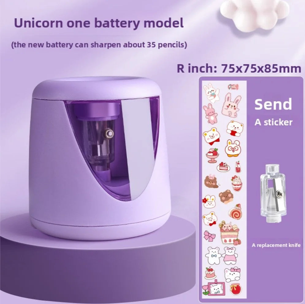 Automatic electric pencil sharpener battery kawaii cute stationery for office, student and school supplies