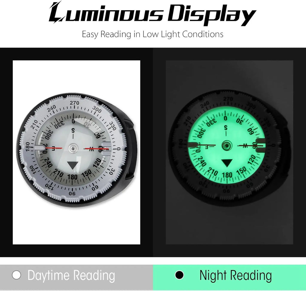 Digital Underwater 50m Diving Compass Professional Waterproof Navigator Digital Scuba Luminous Balanced Watch Swimming Outdoor