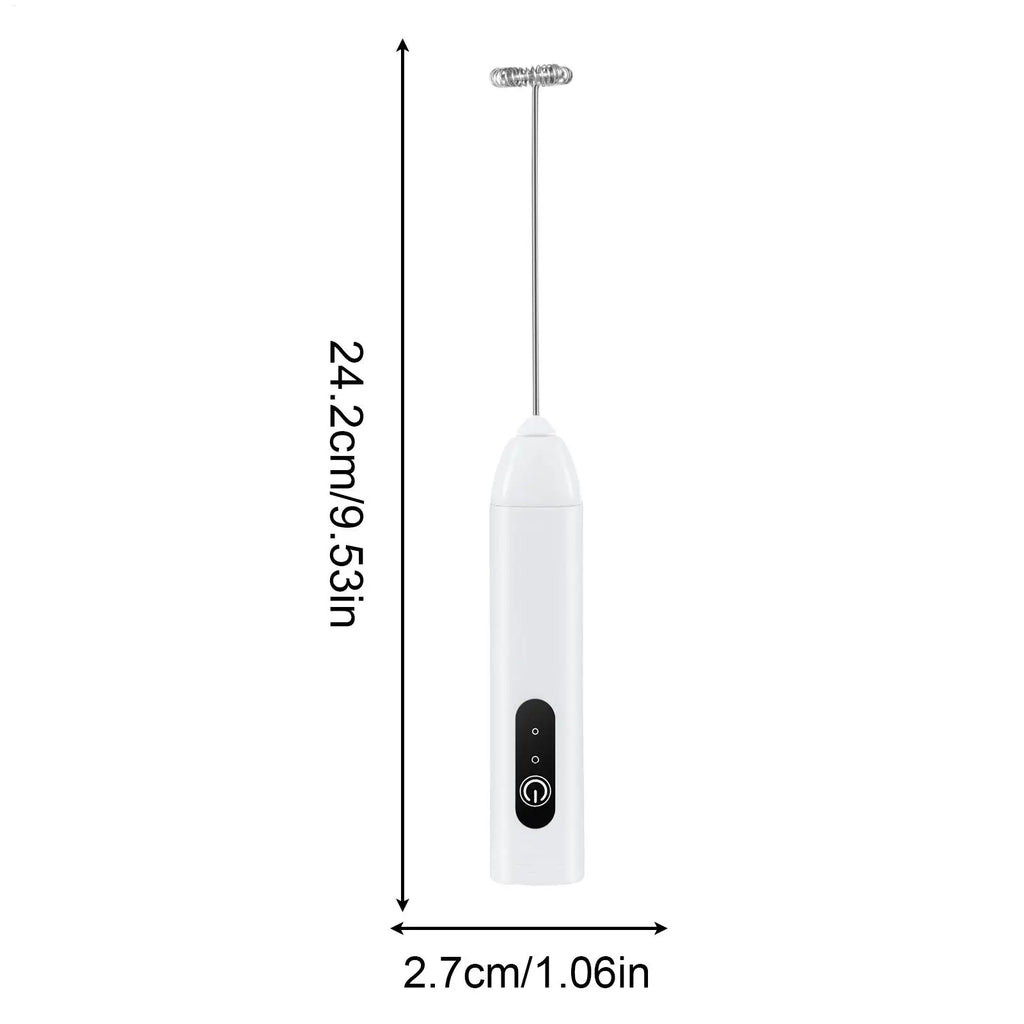 Handheld Milk Frother Wand Rechargeable Foam Stirrer Whisk Cappuccino Foam Maker for Milk Latte Chocolate Coffee Cafe Home