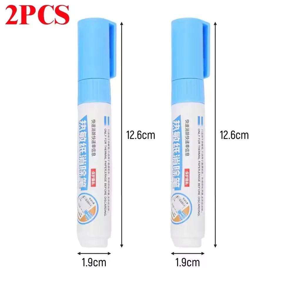 1/2/3 Pack Thermal Paper Correction Fluid Applicator Privacy Text Quick-Dry Cover-Up Liquid Correction Tool Traceless Eraser Pen