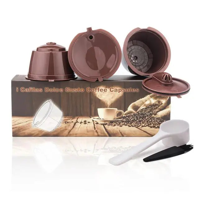 Refillable For Dolce Gusto Capsule Silicone Sleeve Stainless Steel Metal Dolci Gusto Coffee Maker Coffee Scoop Tamper i Cafilas