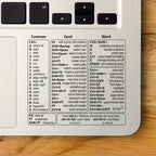 1 Set Vinyl Self-adhesive Keyboard Shortcut Stickers | Quick Reference for Windows, Excel and Word, Office Software