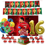 Football Player Theme Party Decoration Soccer Cr&7 Superstar Party Supplies Plate Cup Balloon Banner Paper Backdrop Party Gift