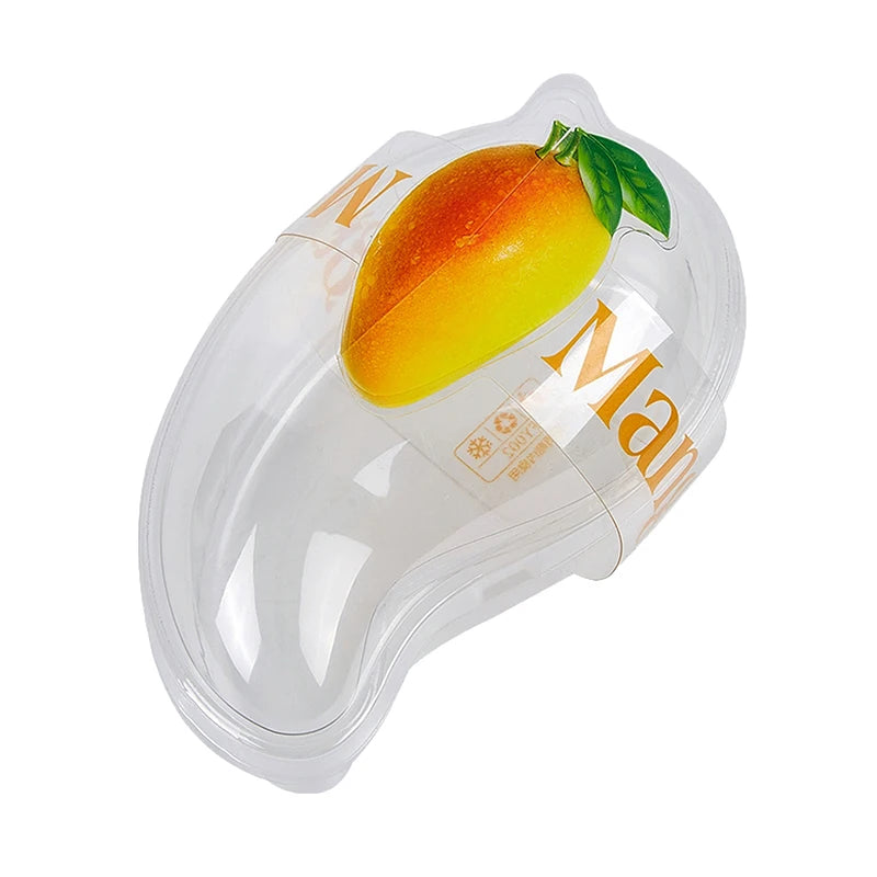 10pcs Creative Mango Shape Disposable Dessert Cake Plastic Cup DIY Cake Cream Mousse Packaging Box With Clear Cover