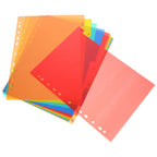 12 Pieces A4 11 Hole Index Page Dividers Notebook Plastic Binder Separators Pp Material Classification Tabs Office Supplies