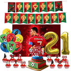 Football Player Theme Party Decoration Soccer Cr&7 Superstar Party Supplies Plate Cup Balloon Banner Paper Backdrop Party Gift
