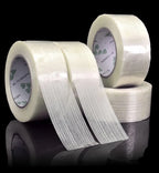 5mm-60mm 50M Strong Glass Fiber Tape Transparent Striped Single Side Adhesive Tape Industrial Strapping Packaging Fixed Seal