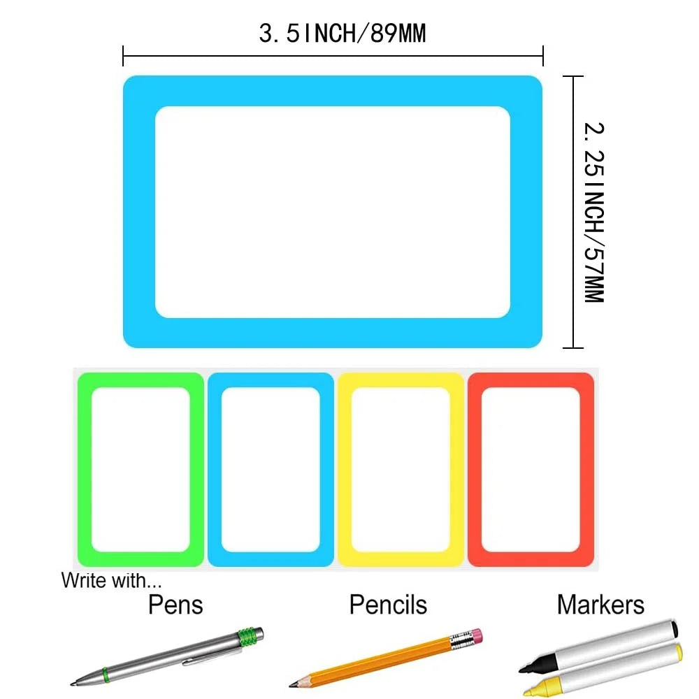 60pcs Name Tags Stickers 3.5" x2.25" Labels for Office, Meeting, School, Teachers and Mailing 6 Colors