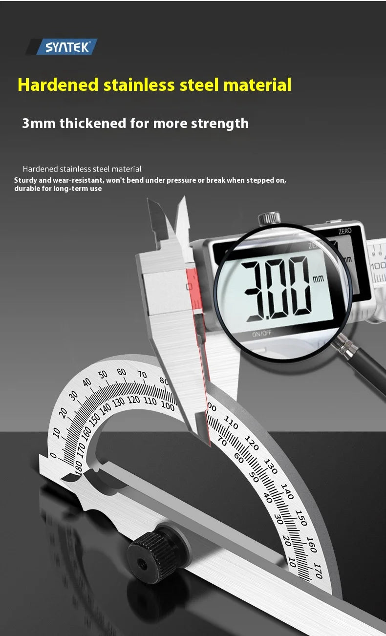 High Quality Stainless Steel Angle Finder Ruler High Precision 0-180 Degree Thickened Protractor for Woodworking Construction