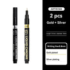 1-6pcs Chrome Pen Marker Mirror Waterproof DIY Reflective Paint Repair for Rock Ceramic Glass Metallic Gold/Silver 0.8/1/2mm Nib