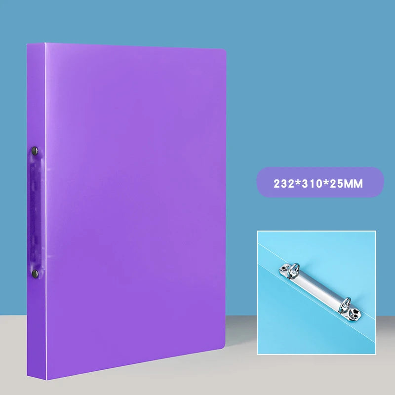 1PCS A4 Perforated Folder Candy-Colored Transparent O-shaped 2-hole, 3-hole, 4-hole Waterproof File Folder Binder