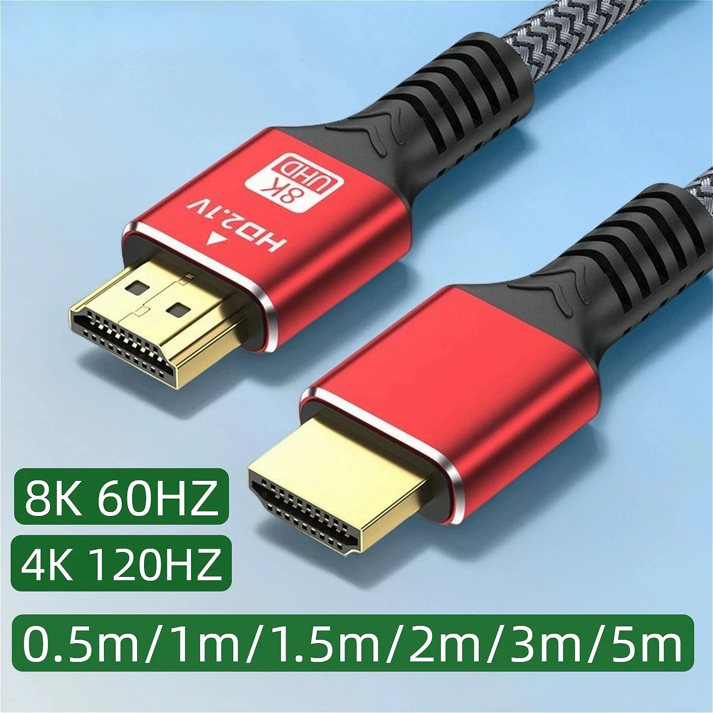 MINGCVIL 48Gbps HDMI-compatible Cable 8K 60Hz 1m 2m 3m 5m HDMI-compatible 2.1 Cable 4K 120Hz HDR 3D Effect Video for HDTV PC
