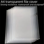 10pcs A4 Transparent L-Shaped File Folders - Waterproof and Durable PP Document Bags for Office Organization and Reusable