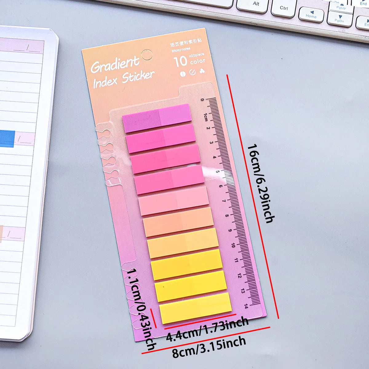 200 Sheets 6Series Color Sticky Notes  Self-Adhesives Memo Pad Bookmark Marker Memo Sticker Paper Office School Supplies