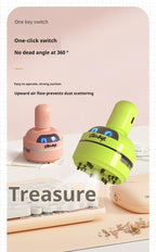 Desktop Cleaner Vacuum Cleaner Cartoon Mini Portable For Eraser Pencil Shavings Dust Cleaning For Keyboard Desk Table