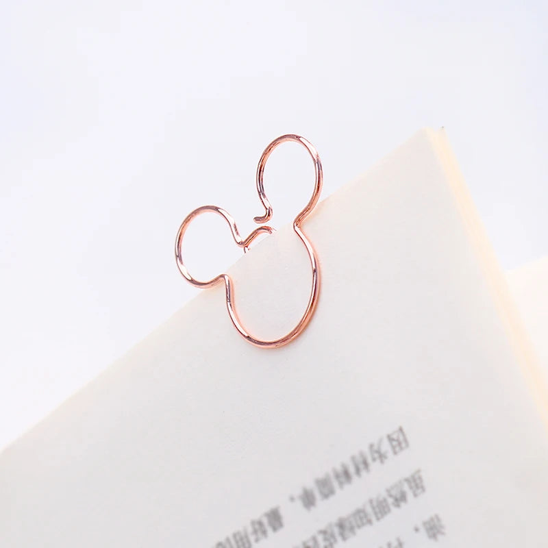 20pcs cartoon gold rose gold Paperclip on Book Paper Creative Paper Clips Students Stationery Office School Binding Supplies