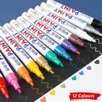 1/3/6/12Pcs Colorful Permanent Paint Marker Waterproof White Markers Tire Tread Rubber Fabric Paint Metal Paint Marker Pens