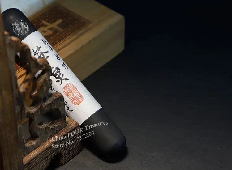 Chinese Solid Sumi-e Ink Stick Huishe Laohukaiwen Chinese Song Yan Pine Soot ink Bar Brush Painting Paint Calligraphy Ink Block