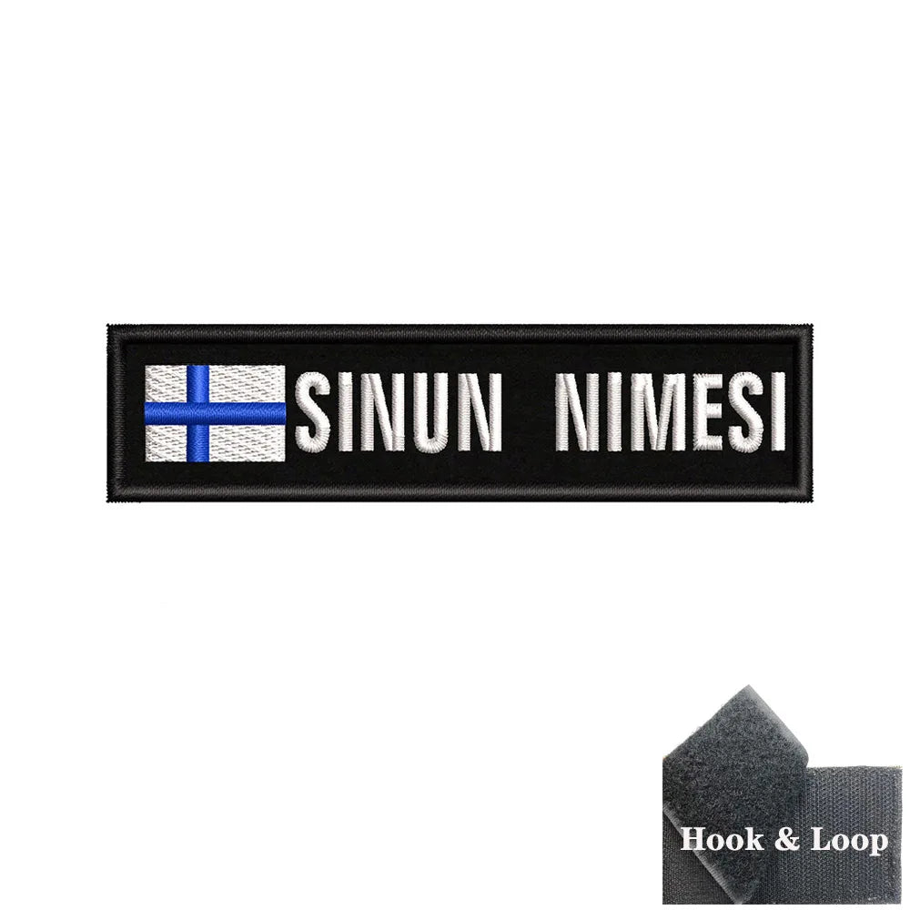 1PC 10cmX2.5cm Custom Name Flag Patch Stripes Badge Iron On Or Hook Loop Estonia Austria Bulgaria Hungary Romanian Ireland