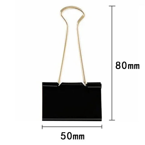 10PCS Metal Paper Clip 19 25 32 41 51mm Foldback Metal Binder Clips Black Grip Clamps Paper Document Office School Stationery