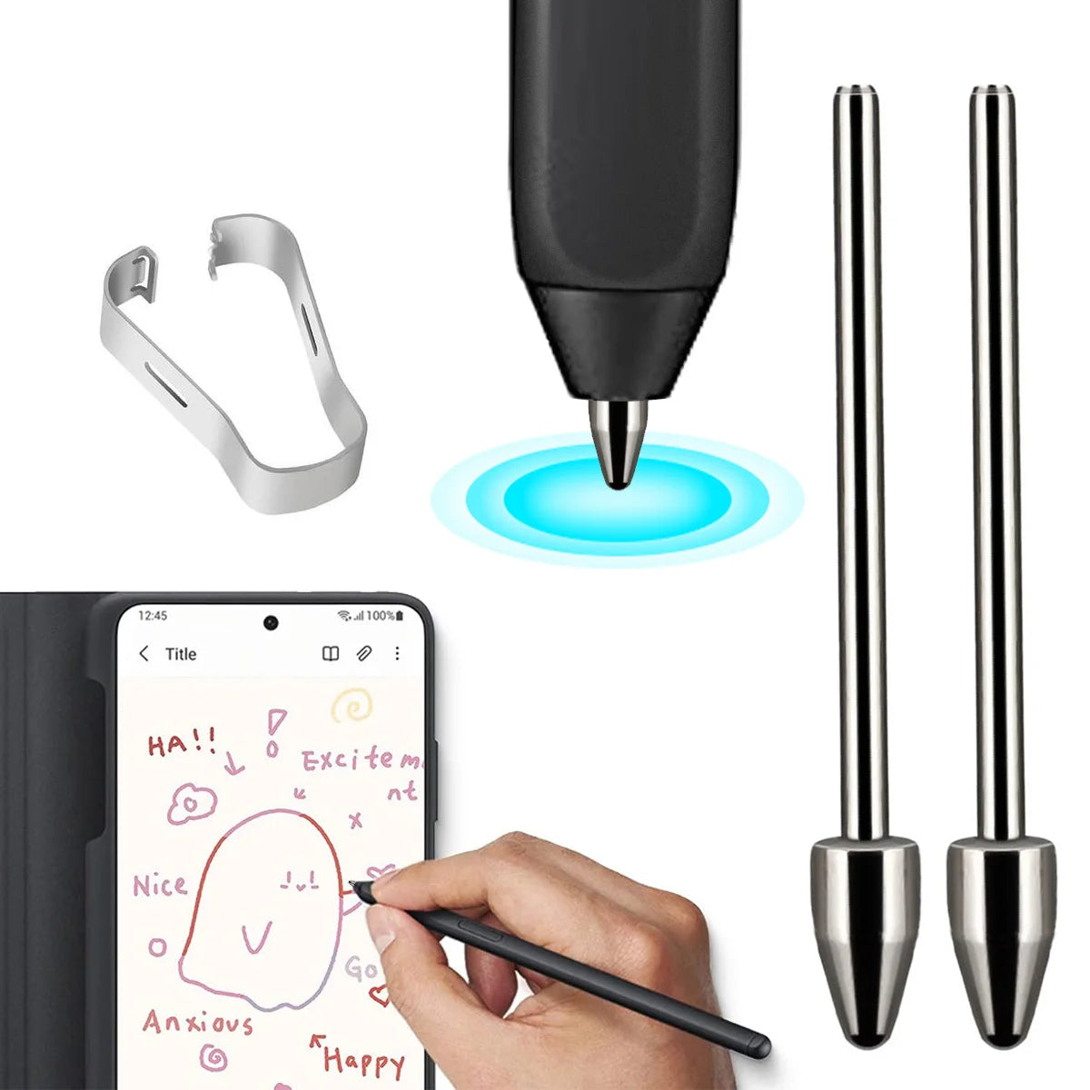 GUUGEI Replacable Pencil Nib for Samsung Tablet S6 Lite S7 S9 Note10/20 Titanium Alloy Touch Stylus S Pen Tip Wear Resistant