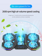 Jomaa RGB Gaming Laptop Stand Air Cooler Notebook Stand Holder with 6 fans Cooling Fan Base Suit for 12-17 inch Laptop