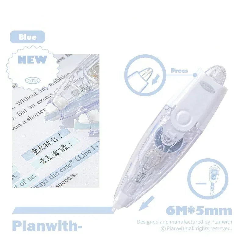 Press Type Hightlighter Tapes Candy Color Decorative Letters Correction Tape Erasable Scrapbook Marker Correction Tape Student