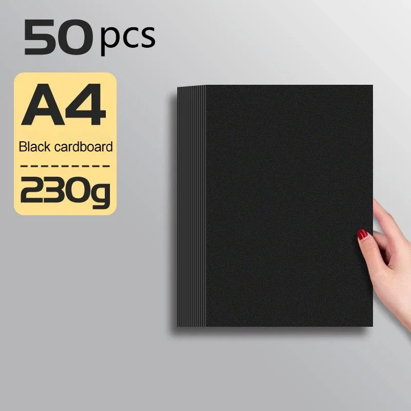 A4/A5 Black Cardboard Sheets Paper Art Painting Supplies Double-Sided for Graffiti Drawing Diy Handmade Cardstock 180/230/300g