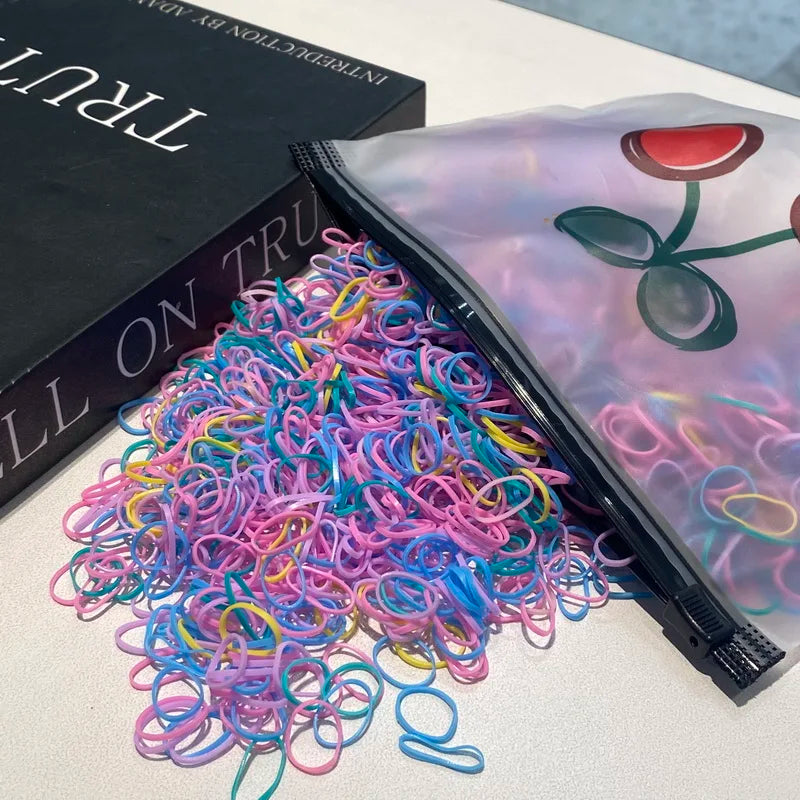 2000pcs/lot Small Disposable Transparent Hair Ties For Kid Girls Elastic Rubber Bands For Bracelets Baby Mini hair Rope Headband