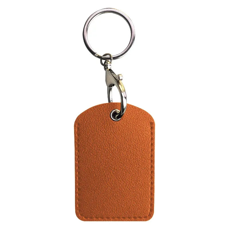 1PCS PU Leather Mini Card Holder Keychain Key Ring Door Lock Access Tags ID Card Case Keychain Access Card Bag Key Tag Ring