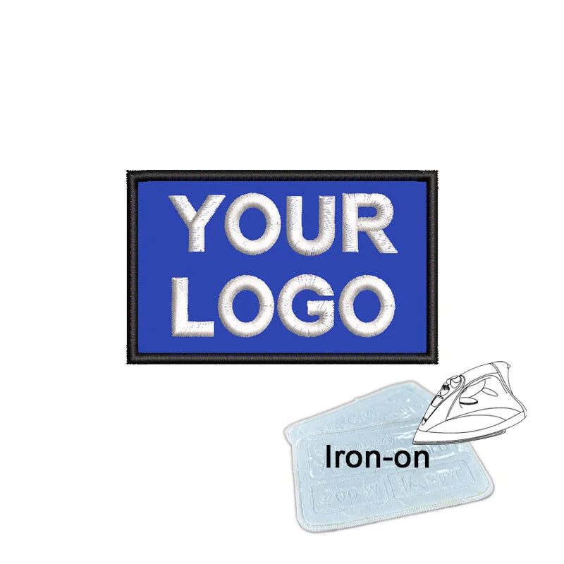 1PC 8x5cm Custom Name Tags Embroidered Patch Personalized Stripes Badge Number  Text Badge Iron On Backing Hook & Loop Backing