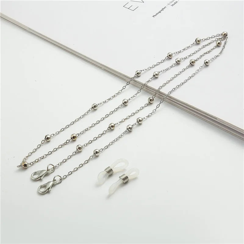 Fashion Reading Glasses Chain Pearl Flower Glasses Hanging Rope Anti-Lost Eyewear Mask Lanyard Women Sunglasses Glasses Chain
