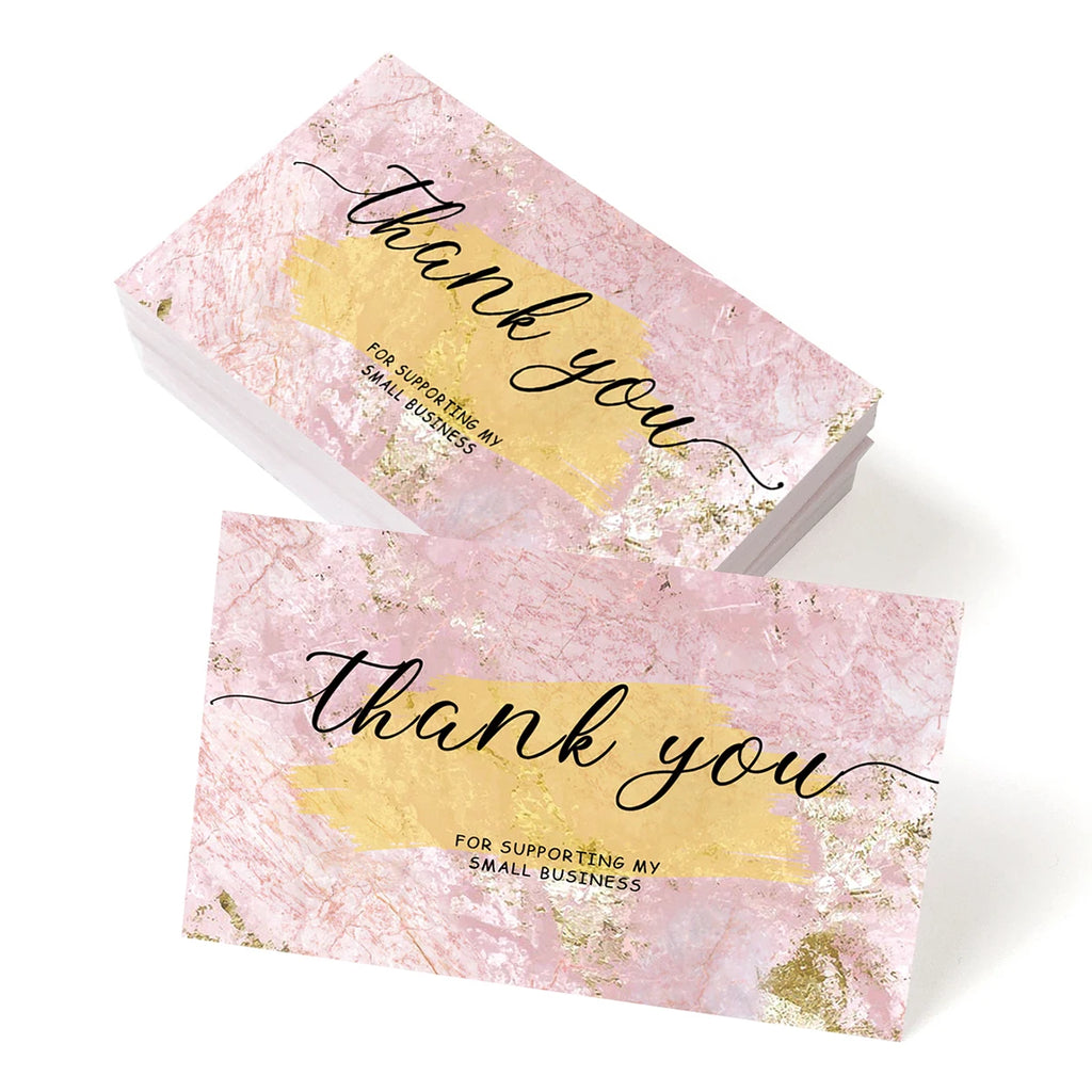 50pcs Thank You Card for Supporting My Small Business Cardstock Thank You Cards for Gift Packaging Party Wedding Invitation Card