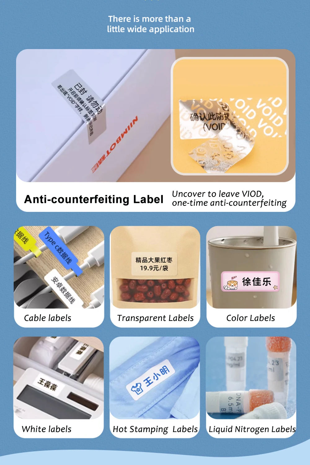 Niimbot N1/B18 Thermal Transfer Label Printer Label Maker with Black Ribbon Paper Tag Sticker for Home Office Jewelry Garden