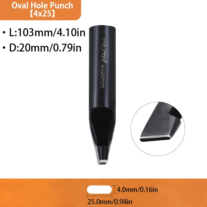 WUTA Basic Series 1pc Leather Belt Hole Puncher Oblong Hollow Punch Oval Flat Punches DIY Craft Tools for Strap Watch Band Bags