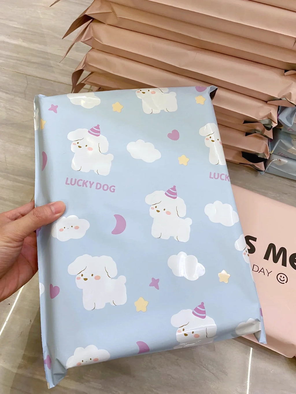 PE Plastic Self-Seal Mailbag，50PCS Thicken Shipping Bags, Cute Cartoon Poly Envelope, Panda Postal Courier Bags