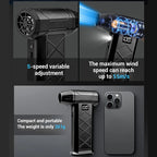 Upgrade 1000000RPM Turbo Jet Blower Violent Fan 5 Speed Powerful Air Blower Brushless Motor Rechargeable Handheld Blower Thrust