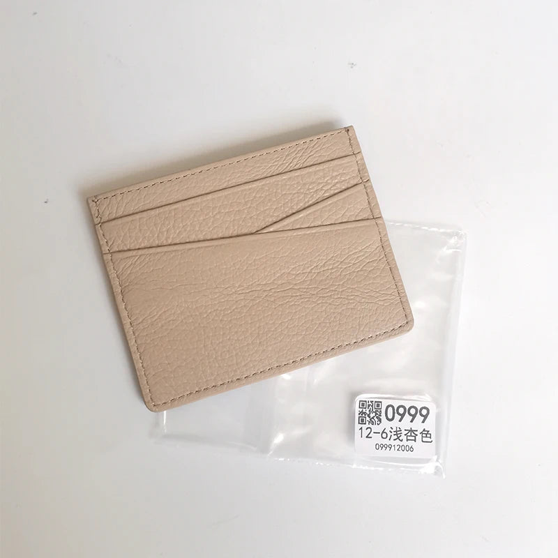 Genuine Leather Card Holder Woman Custom Name Designer Wallet Slim Luxury Card Wallet Man Engrave Initials Business Coin Purse